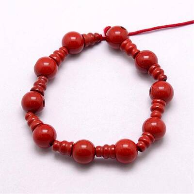 Natural Red Jasper 3-Hole Guru Bead Strands