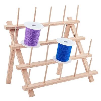 20 Spools Solid Wood Sewing Embroidery Thread Stand