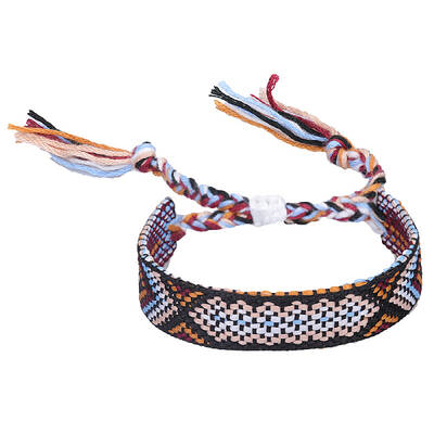 Polyester-cotton Braided Rhombus Pattern Cord Bracelet