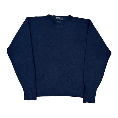 Polo By Ralph Lauren Jumper - Large Blue Wool