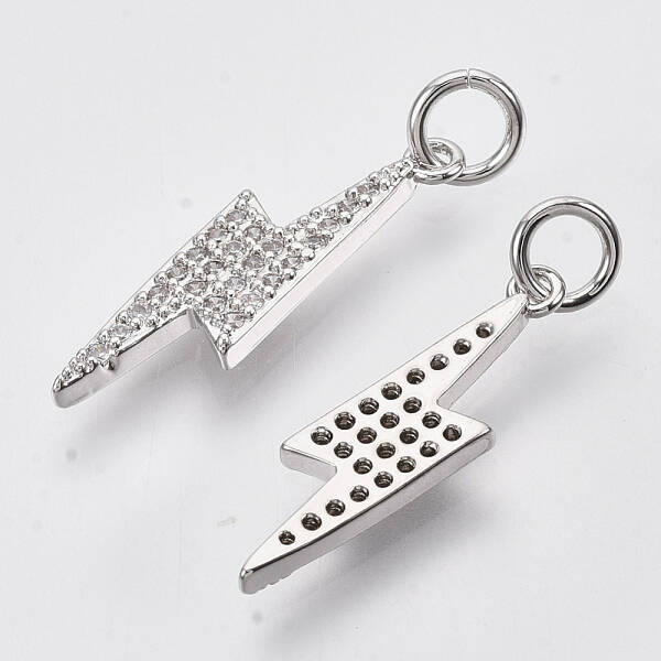 Brass Micro Pave Cubic Zirconia Pendants