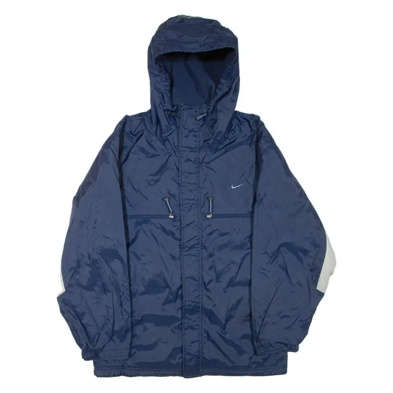 NIKE Mens Jacket Blue Nylon Hooded L