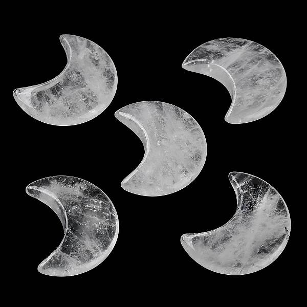 Natural Quartz Crystal Moon Palm Stones