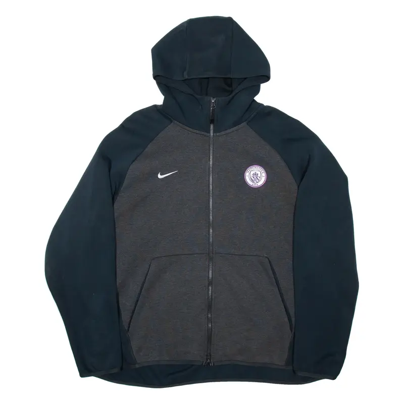 NIKE Manchester City Mens Grey Hoodie Full Zip 2XL