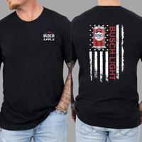 Busch Light Apple Logo Flag 2 Sides T-Shirt - Busch Light Trendy Graphic Tee Full Colors Gift For Men For Women, Trendy Summe...