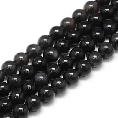 Natural Obsidian Beads Strands
