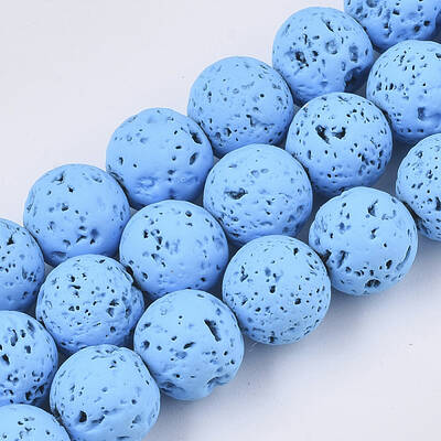Spray Painted Natural Lava Rock Beads Strands