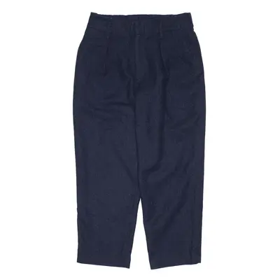 Pleated Blue Regular Mom Trousers Womens W27 L22