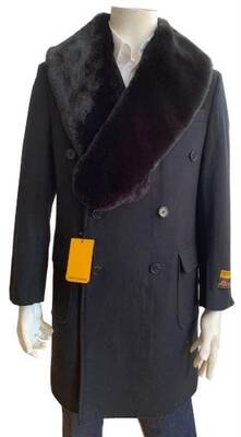 Big and Tall Peacoat - Mens Big and Tall Peacoat - Grey