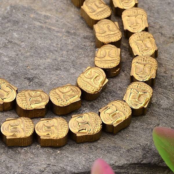Electroplated Buddha Non-magnetic Synthetic Hematite Bead Strands