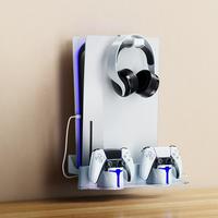 PS5 Wall Mount Kit with Charger Station,PS5 pro and PS5 Digital Edition slim&Normal version,Charging Station with RGB Light,p...