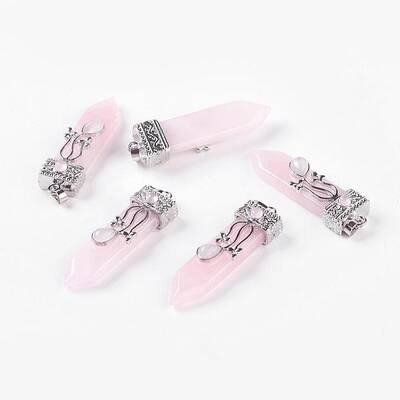 Natural Rose Quartz Big Pendants