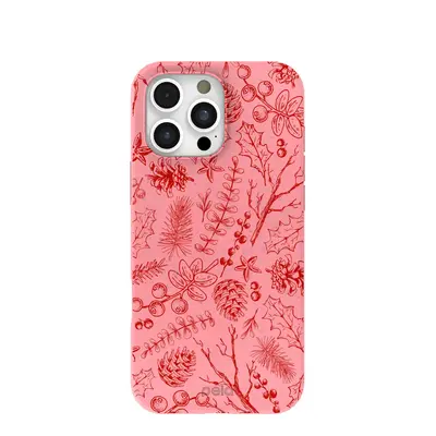Bubblegum Pink Festive Forest iPhone 16 Pro Max Case