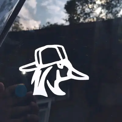 Duck With Backwards Hat Decal