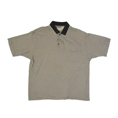 ST JOHN'S BAY Polo Shirt Beige Geometric Short Sleeve Mens L