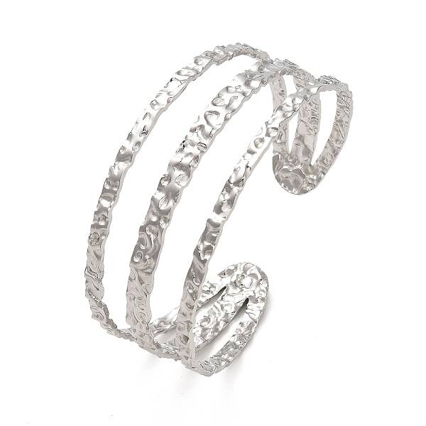 Non-Tarnish 304 Stainless Steel Triple Lines Cuff Bangles