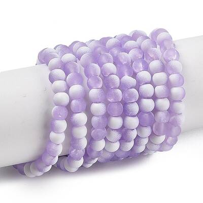 Frosted Crackle Glass Beads Strands