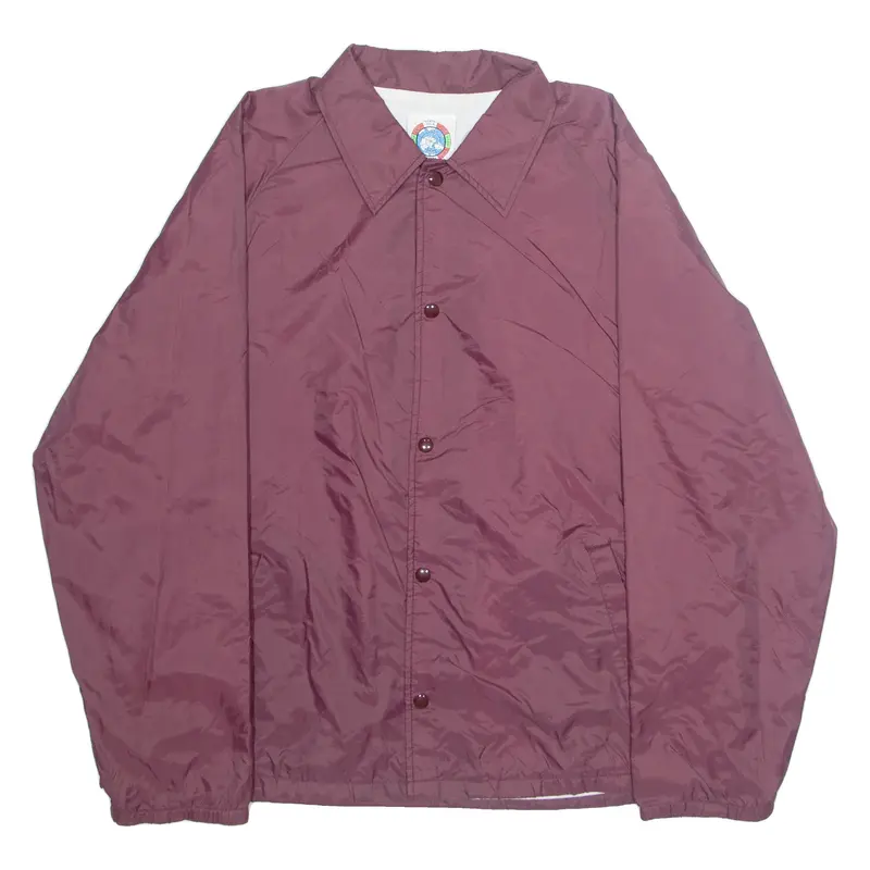WEATHER BREAKER Mens Coach Jacket Maroon XL