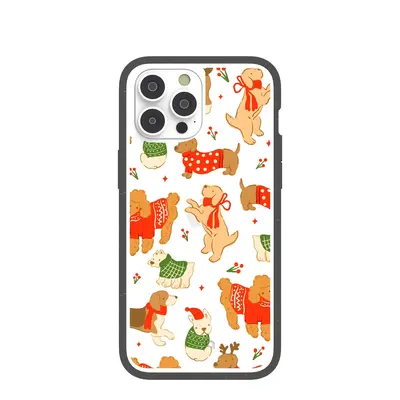 Clear Jolly Doggos iPhone 14 Pro Max Case With Black Ridge