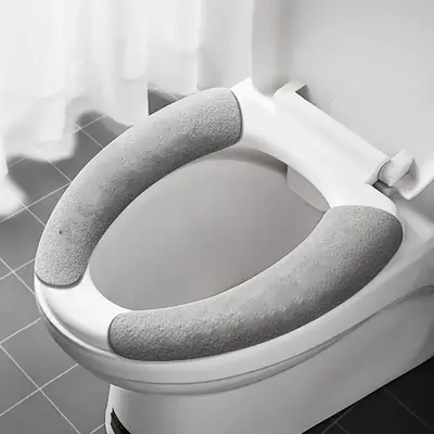 Waterproof Warm Toilet Seat Cushion, 1 Count Non-slip Toilet Seat Cover Pad, Soft Washable Cushion Cover Mat, Bathroom Access...
