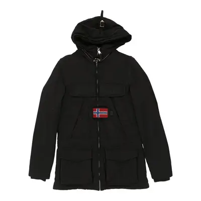 Napapijri Waterproof Jacket - Medium Black Nylon | Size: medium