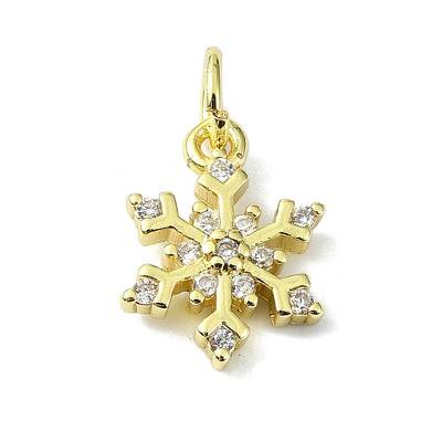 Brass Micro Pave Clear Cubic Zirconia Charms