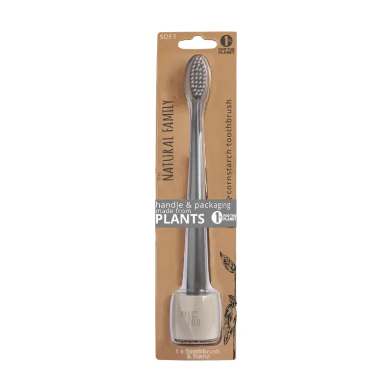 Natural family co. Organic Toothbrush and Holder, Monsoon Mist