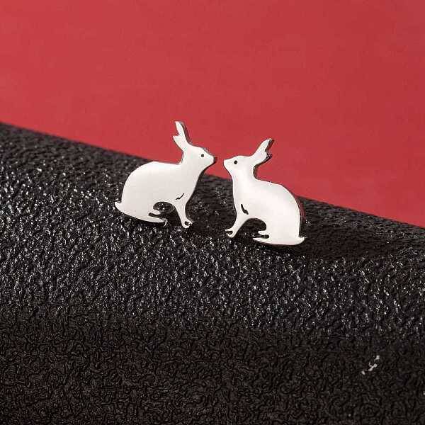 Stainless Steel Small Animal Stud Earrings for Women