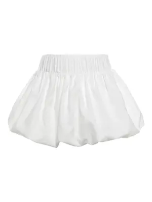 Women's Solid Ruched High Waist Bubble Skirt, Fashion Casual A Line Mini Skirt for Daily Outdoor Wear, White Skirt, Back To S...