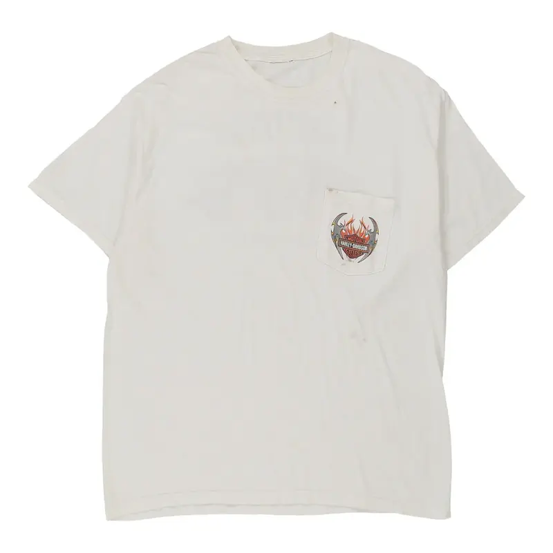 Harley Davidson T-Shirt - Large White Cotton
