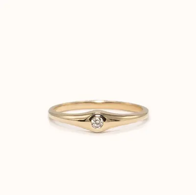 Diamond Slim Dome Ring