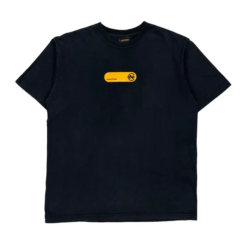 Nautica Graphic T-Shirt - Medium Black Cotton
