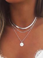 Fashionable Casual Multi-layer Flower Round Pendant Necklace, Fashion Jewelry for Party, Daily Clothing Decor, Trendy All-mat...
