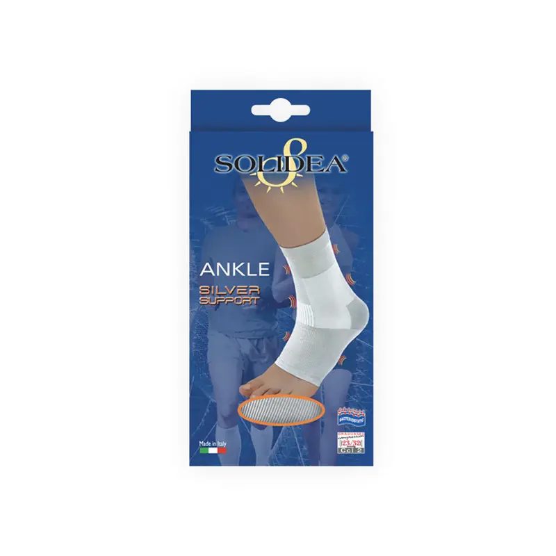 Solidea Silver Support Ankle Ccl2 Compression Ankle Brace 23 32mmHg L White