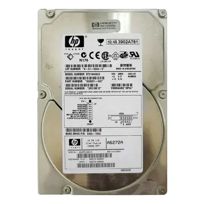 A6272-69001 HP 18.2GB Ultra-160 SCSI 10000 3.5-inch Hard Drive