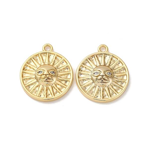 Brass Micro Pave Cubic Zirconia Pendants