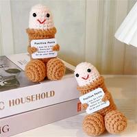 Cute Crochet Doll, 1 Count Creative Knitted Decor with Positive Message Card, Birthday Gift for Friends & Family