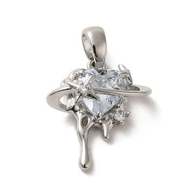 Brass Micro Pave Cubic Zirconia Pendants