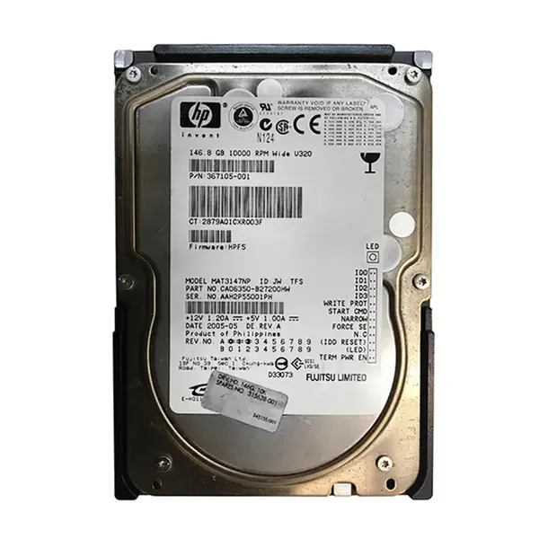 367105-001 HP 146GB Ultra-320 SCSI 10000 3.5-inch 8MB Hard Drive