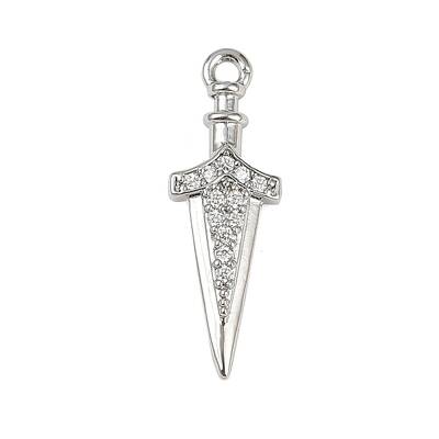 Brass Micro Pave Clear Cubic Zirconia Pendants