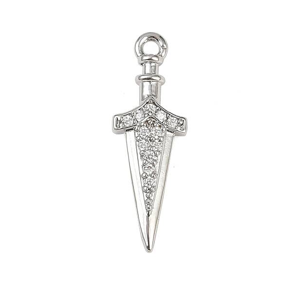 Brass Micro Pave Clear Cubic Zirconia Pendants