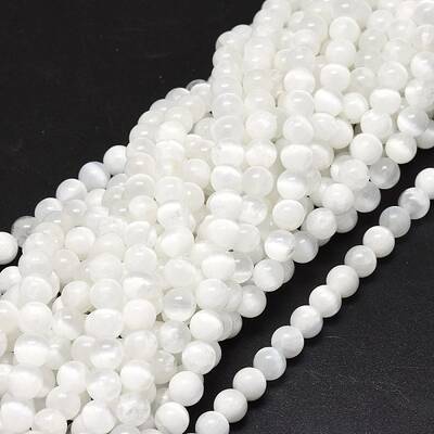 Natural Selenite Beads Strands