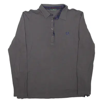 FRED PERRY Polo Shirt Grey Long Sleeve Boys XL