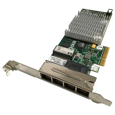 HP HSTNS-BN50 | 4 x Ports RJ-45 1Gb/s 10/100/1000Base-T Gigabit Ethernet PCI Express 2.0 x4 Low Profile Server Network Adapte...