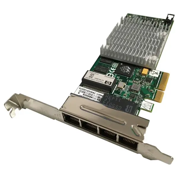 HP HSTNS-BN50 | 4 x Ports RJ-45 1Gb/s 10/100/1000Base-T Gigabit Ethernet PCI Express 2.0 x4 Low Profile Server Network Adapte...