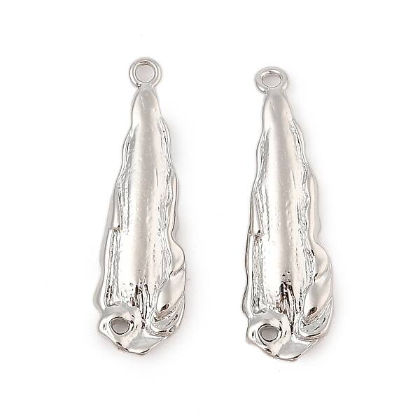 Brass Textured Teadrop Links Connector Charms