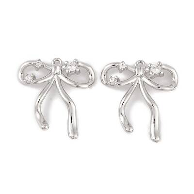 Brass Micro Pave Clear Cubic Zirconia Pendants