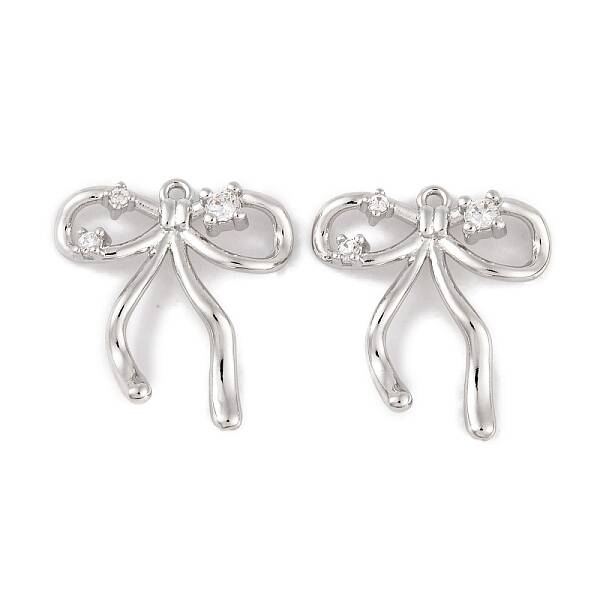 Brass Micro Pave Clear Cubic Zirconia Pendants