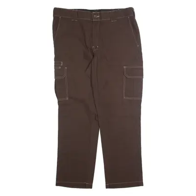 DICKIES Cargo Mens Trousers Brown Regular Straight W38 L30