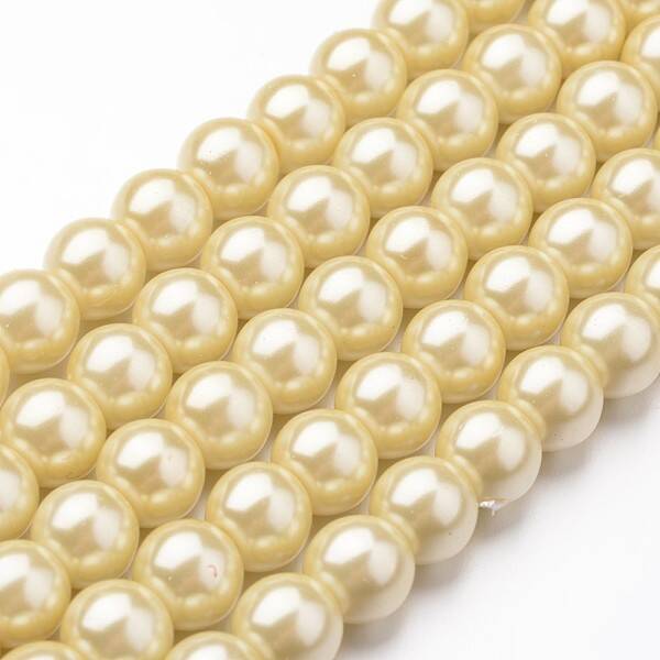 Eco-Friendly Dyed Glass Pearl Round Beads Strands
